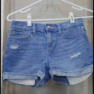 Light blue wash jeans shorts
